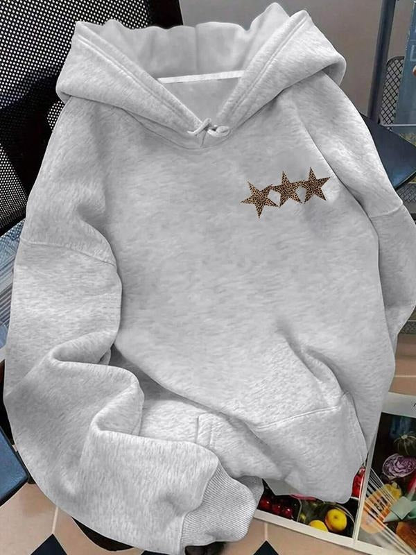 Women's Leopard Print Hoodie, Casual Loose-Fit Letter Pattern Sweatshirt, Fall & Winter Thicken Fabric, Unique Design...