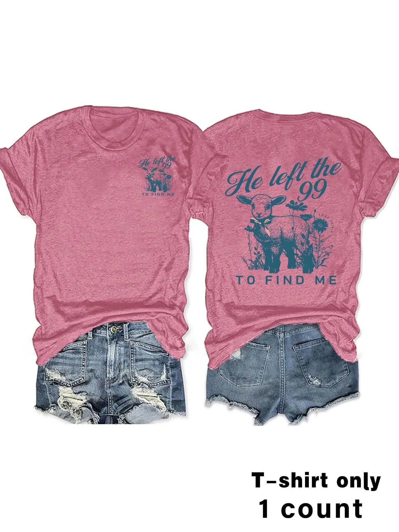 Women's Letter & Animal Print Round Neck Tee, Casual Short Sleeve Crew Neck T-shirt for Summer, Fashion Women's Top for...
