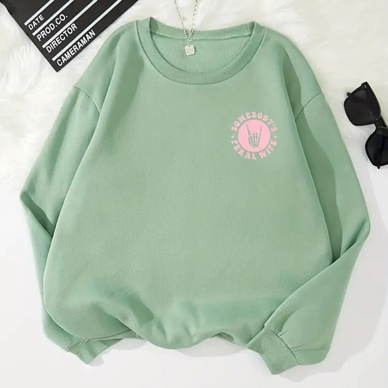 Women's Letter & Geometric Print Crew Neck Sweatshirt, Casual Long Sleeve Pullover for Fall & Winter, Women's Clothes for...