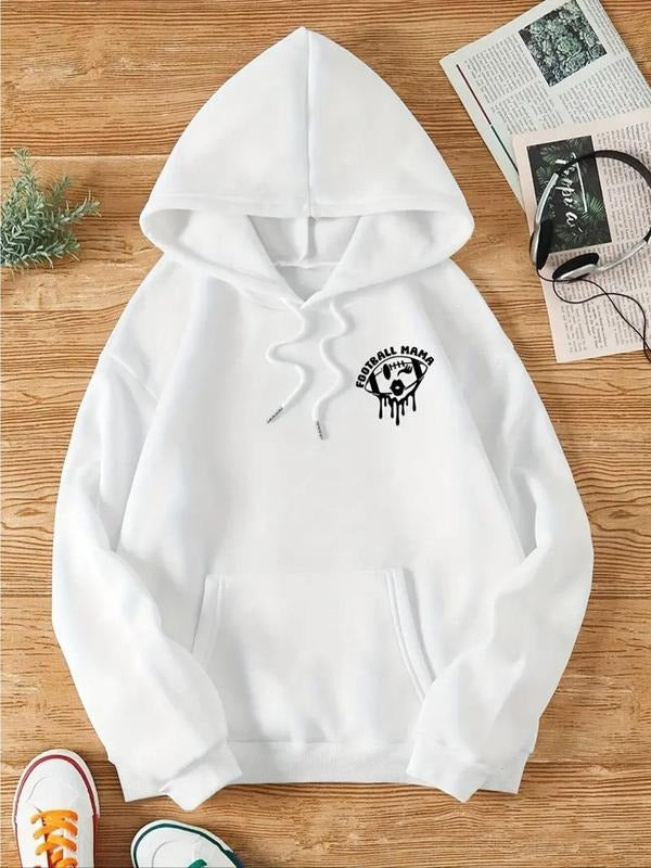 Women's Letter & Graphic Print Thermal Lined Hoodie, Fashion Casual Drawstring Pocket Long Sleeve Hooded Sweatshirt for...