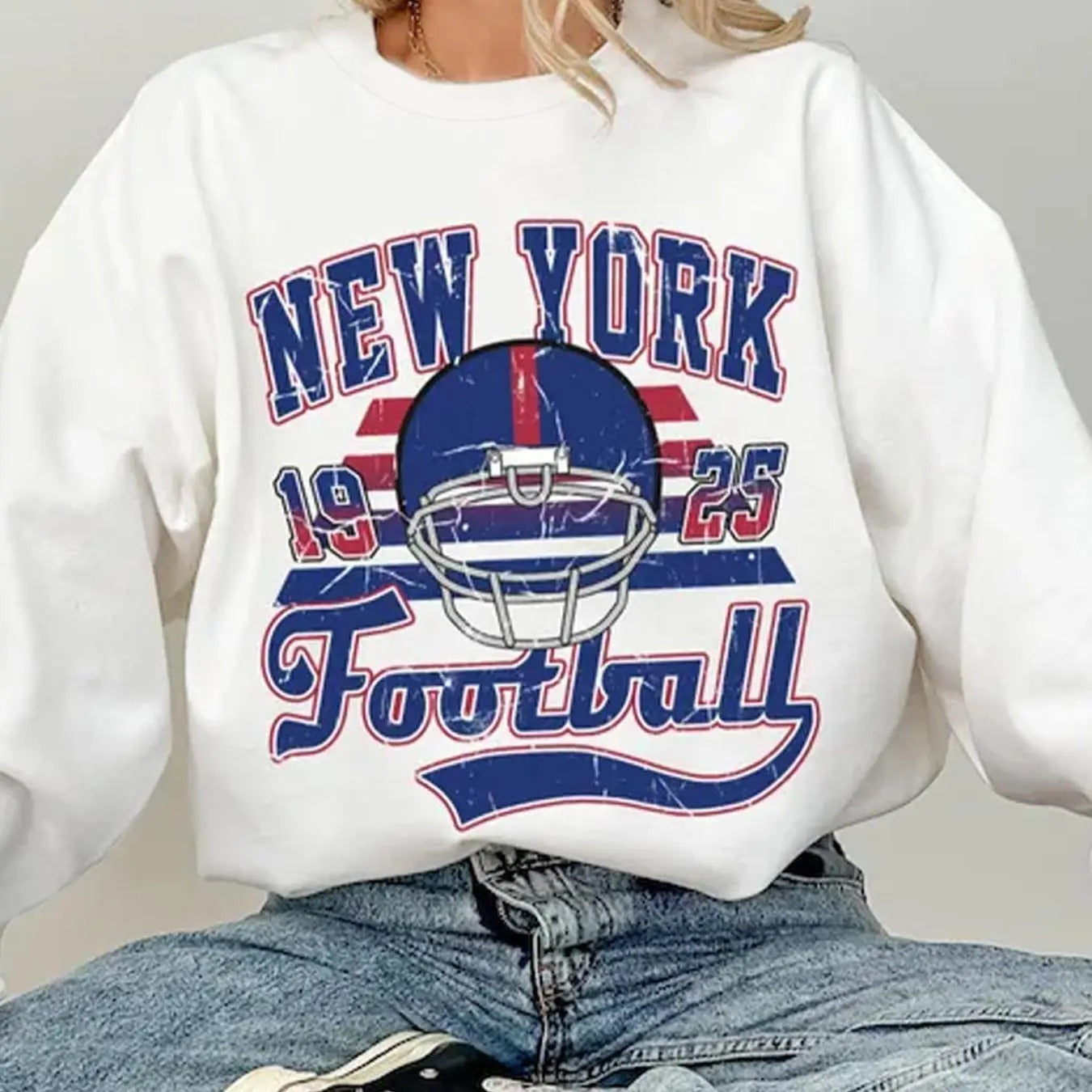 Women's Letter & Helmet Print Crew Neck Sweatshirt, Casual Long Sleeve Pullover for Fall & Winter, Women's Clothes for...