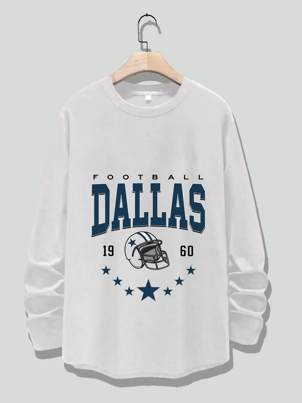 Women's Letter & Helmet Print Round Neck Tee, Casual Long Sleeve Crew Neck T-shirt  for Spring, Fashion Women's Top for...