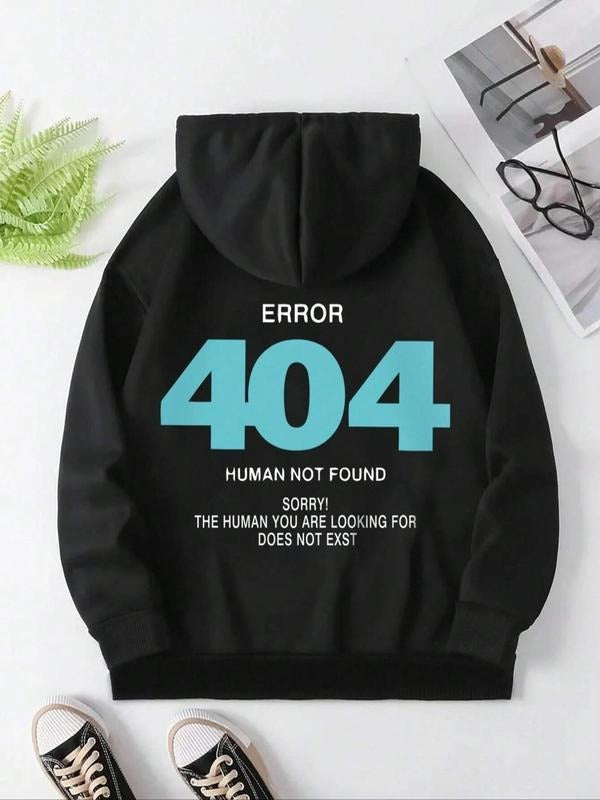 Women's Letter & Number Print Drawstring Hoodie, Casual Long Sleeve Hooded Sweatshirt for Fall & Winter, Women's Clothes...