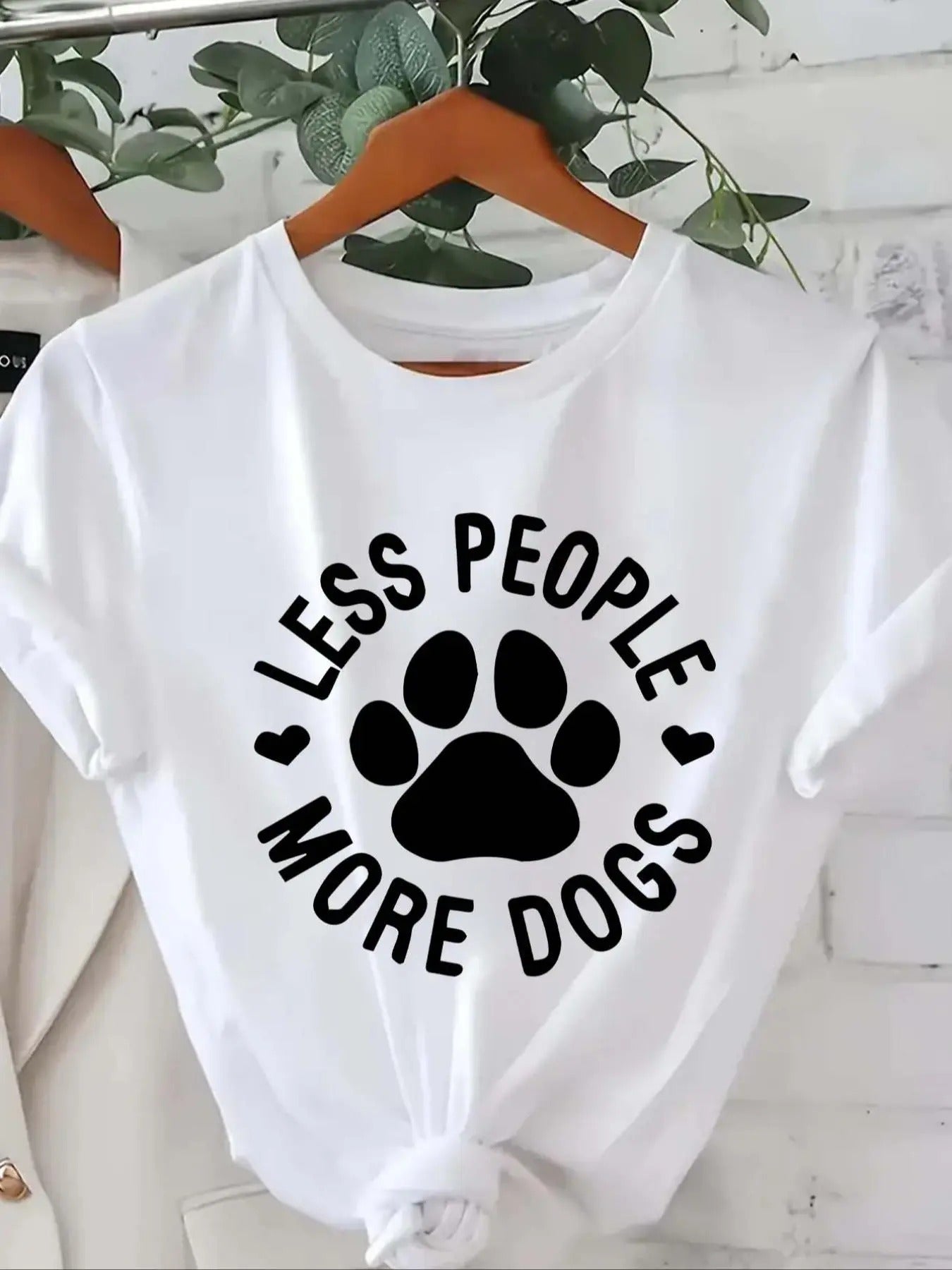 Women's Letter & Paw Print Short Sleeve Tee, Casual Round Neck T-shirt for Summer, Fashion Women's Top for Daily Wear...