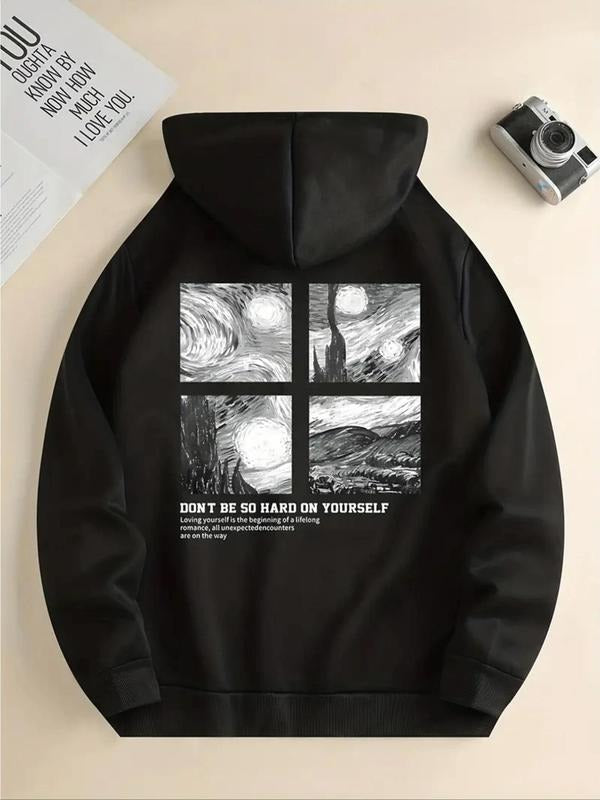 Women's Letter & Pop Art Print Thermal Lined Hoodie, Fashion Casual  Drawstring Pocket Hooded Sweatshirt for Daily...
