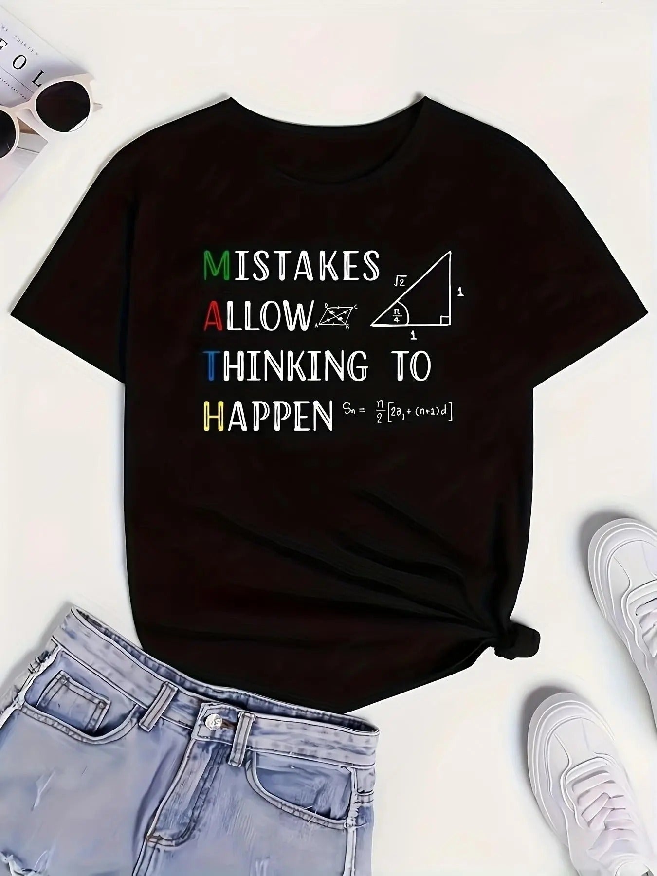 Women's Letter   Print Round Neck Tee, Trendy Casual Short Sleeve T-shirt for Daily Wear, Ladies Summer Wear Hoodie,...