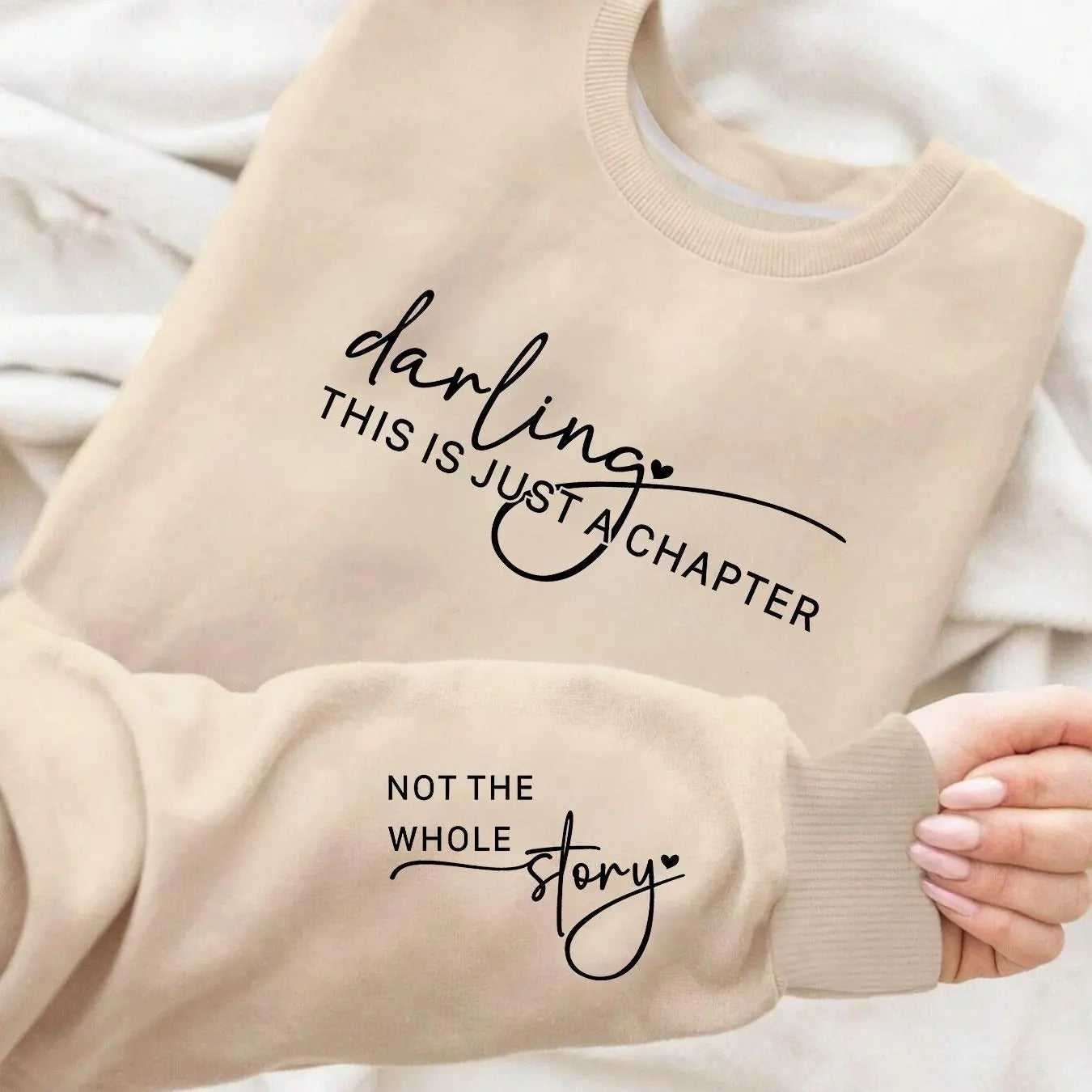 Women's Letter & Slogan Print Round Neck Pullover, Fashion Casual Crew Neck Sweatshirt for Daily Holiday Outdoor Wear,...