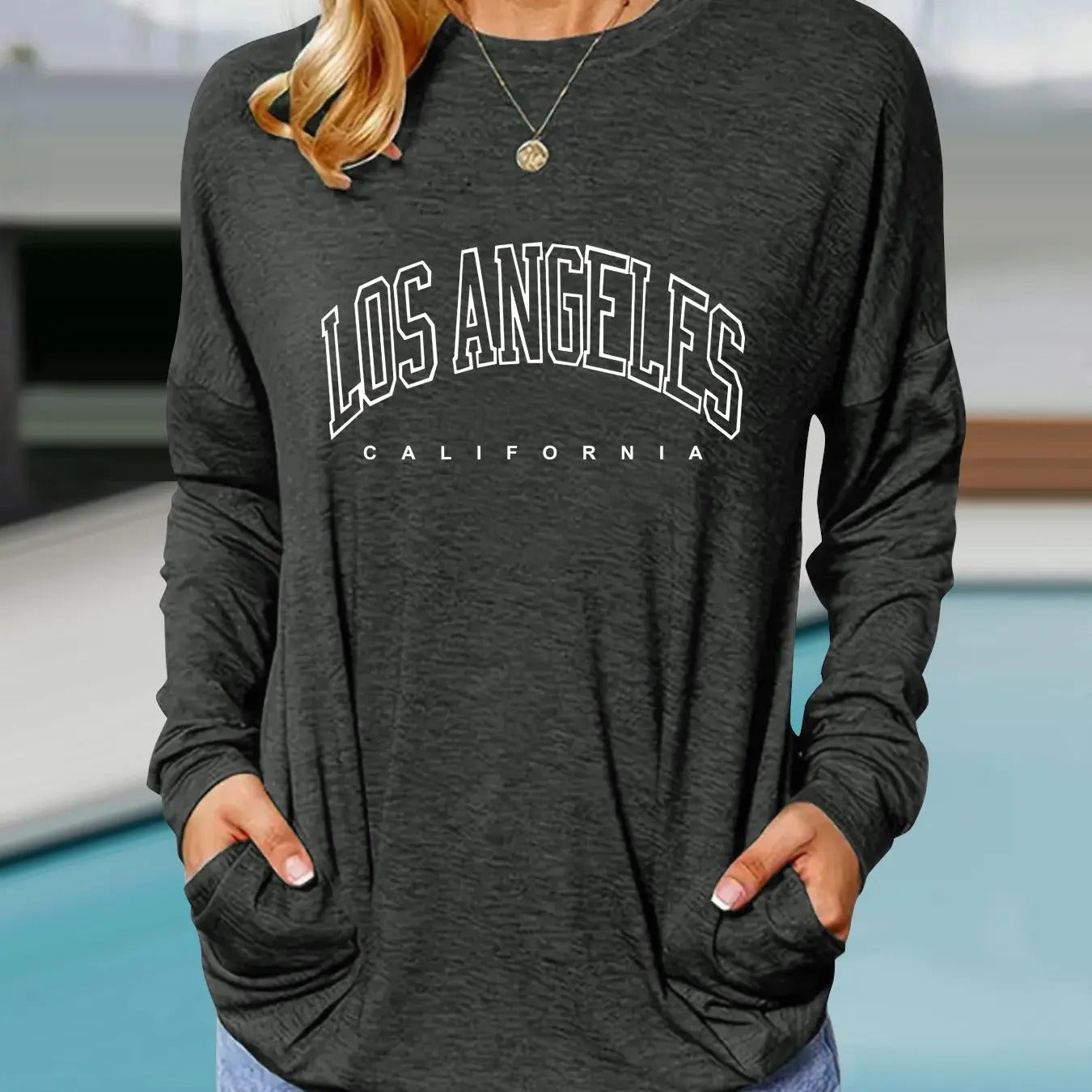 Women's Letter & Slogan Print Round Neck Tee, Casual Long Sleeve Crew Neck T-shirt for Fall & Winter, Fashion Women's Top...