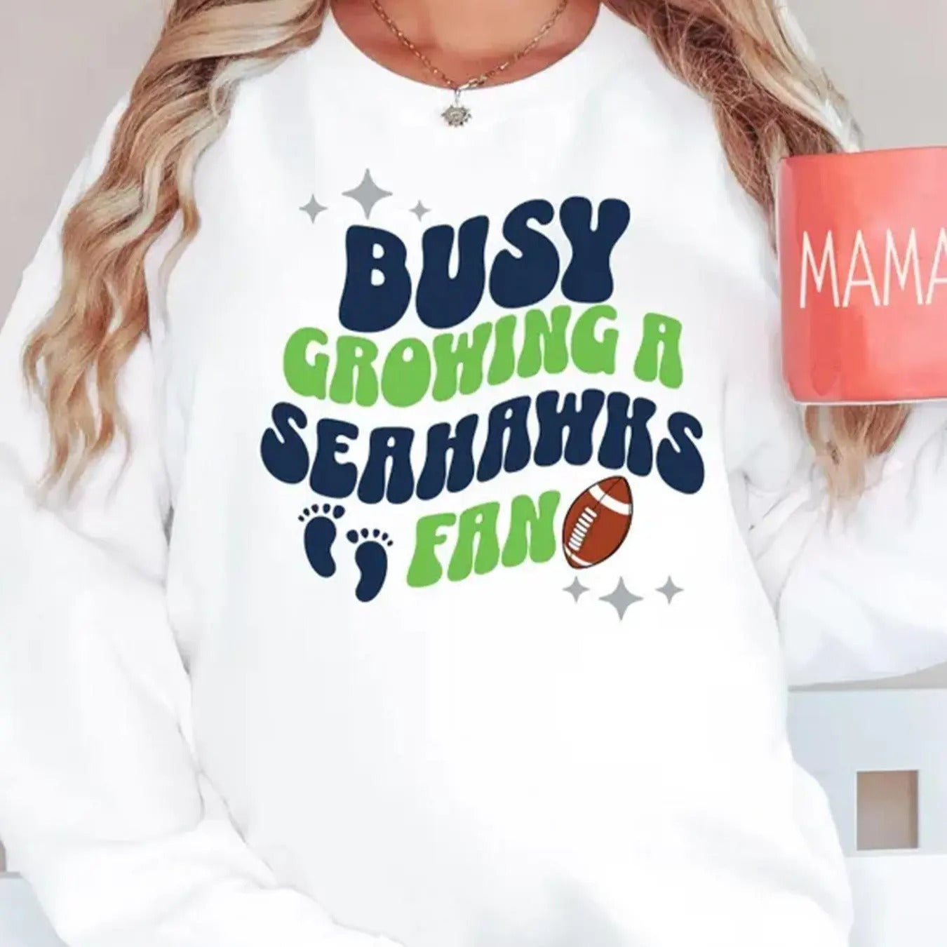 Women's Letter & Star Print Round Neck Sweatshirt, Casual Long Sleeve Crew Neck Pullover for Fall & Winter, Women's...