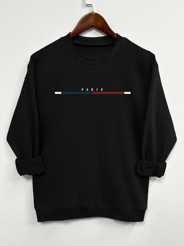 Women's Letter Graphic Drop Shoulder Sweatshirt, Casual Long Sleeve Round Neck Pullover for Daily Wear, Women's Clothing...