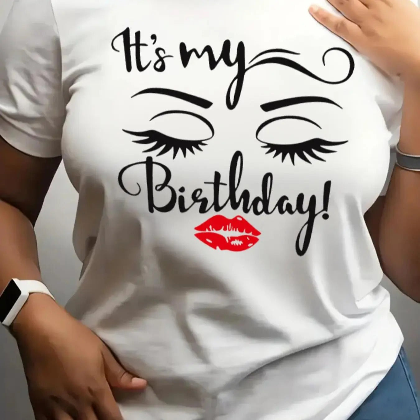Women's Letter Graphic Print Round Neck Tee, Fashion Casual Short Sleeve T-shirt, Ladies Summer Clothes for Daily...
