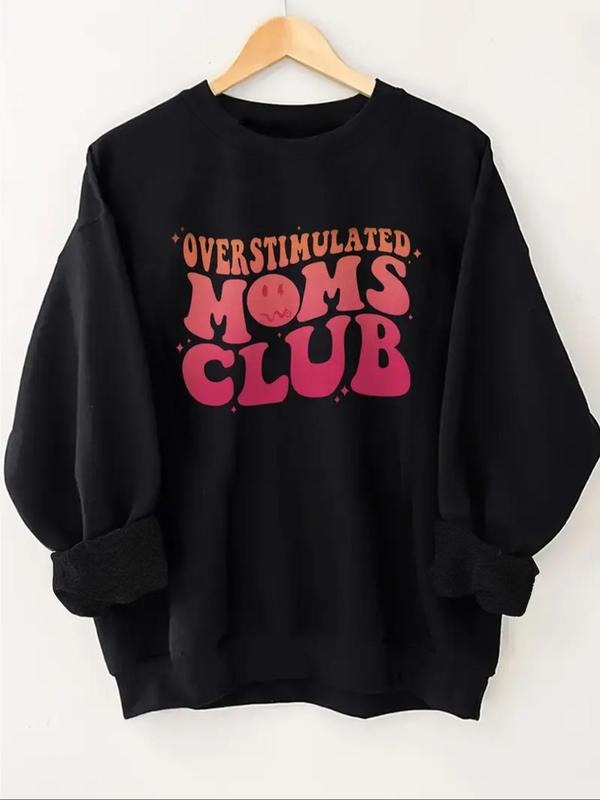 Women's Letter Print Crew Neck Sweatshirt, Casual Long Sleeve Pullover For Fall & Winter, Women's Clothes For Daily Wear...