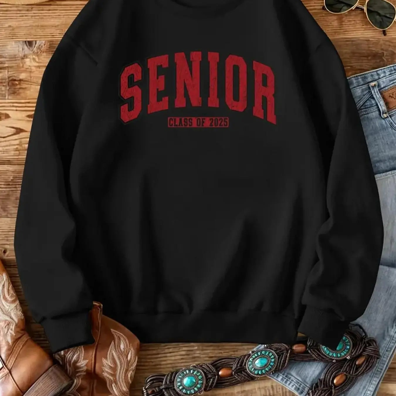 Women's Letter Print Crew Neck Sweatshirt, Casual Long Sleeve Pullover for Fall & Winter, Women's Clothes for Daily Wear...