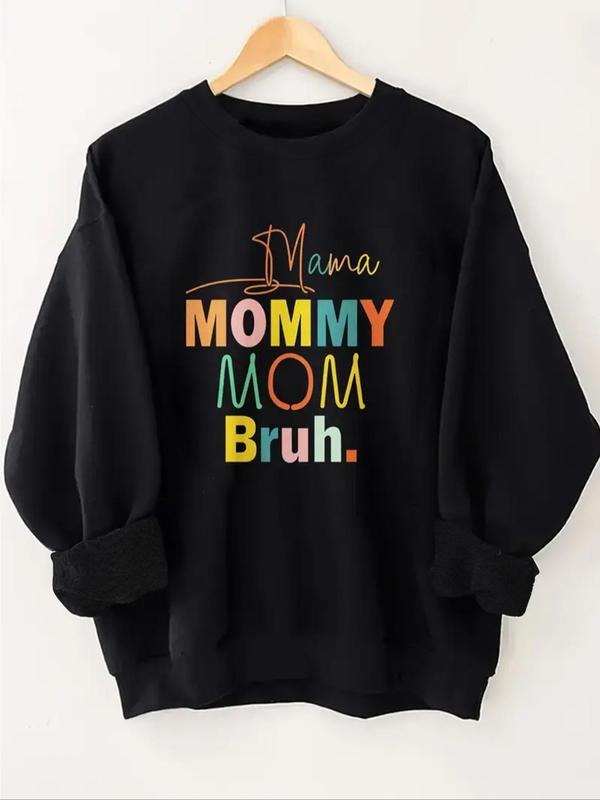 Women's Letter Print Crew Neck Sweatshirt, Casual Long Sleeve Pullover for Fall & Winter, Women's Clothes for Daily Wear...