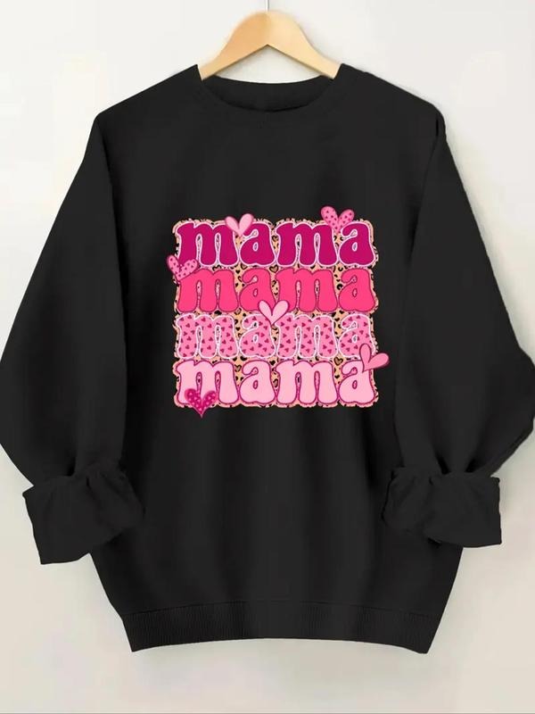 Women's Letter Print Crew Neck Sweatshirt, Casual Long Sleeve Pullover for Fall & Winter, Women's Clothes for Daily Wear...