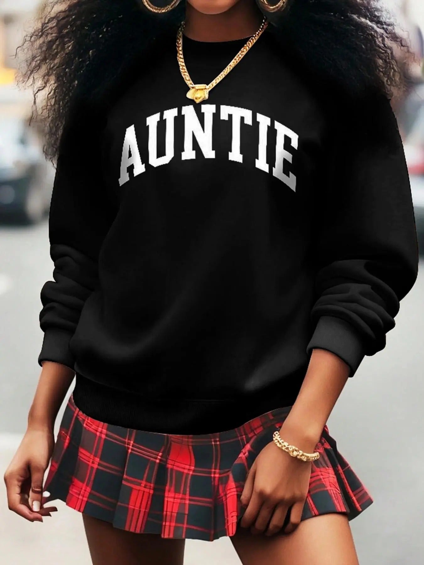 Women's Letter Print Crew Neck Thermal Lined Sweatshirt, Casual Long Sleeve Pullover for Fall & Winter, Women's Clothes...