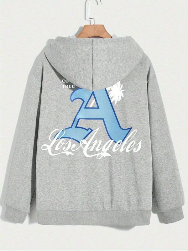 Women's Letter Print Drawstring Hoodie, Casual Long Sleeve Hooded Sweatshirt for Fall & Winter, Women's Clothes for Daily...