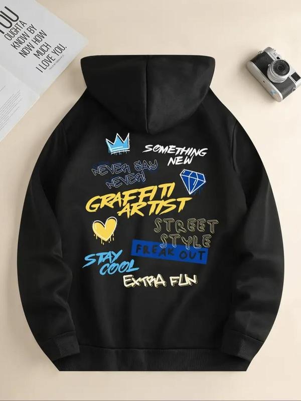 Women's Letter Print Drawstring Hoodie, Fashion Casual Hooded Sweatshirt for Daily Holiday Outdoor Wear, Ladies Clothes...