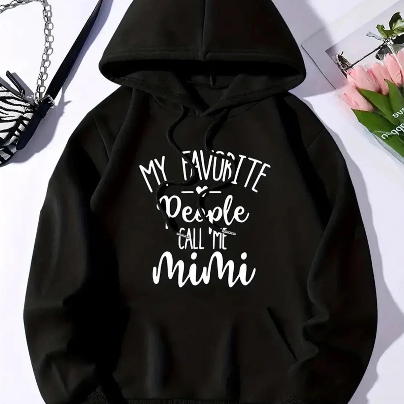 Women's Letter Print Drawstring Pocket Hoodie, Casual Long Sleeve Hooded Sweatshirt for Fall & Winter, Women's Clothes...