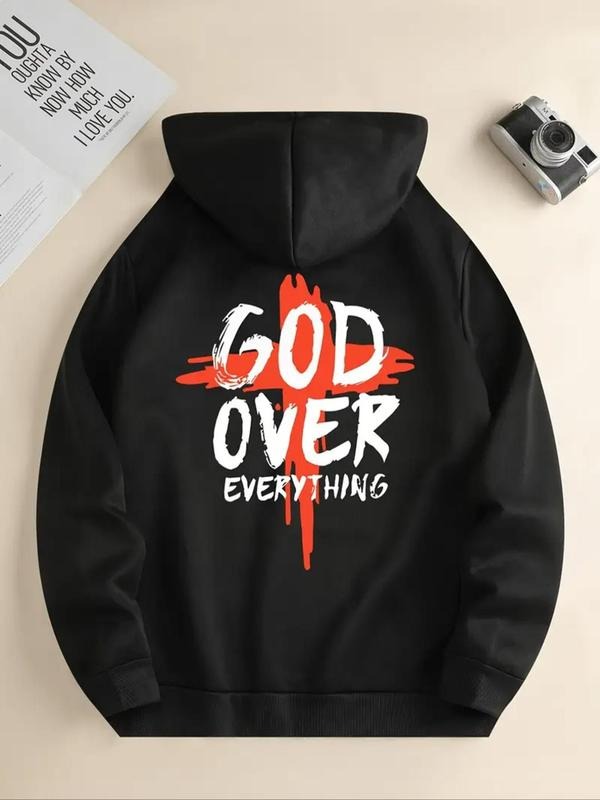 Women's Letter Print Drop Shoulder Hoodie, Fashion Casual Drawstring Pocket Hooded Sweatshirt for Daily Holiday Outdoor...