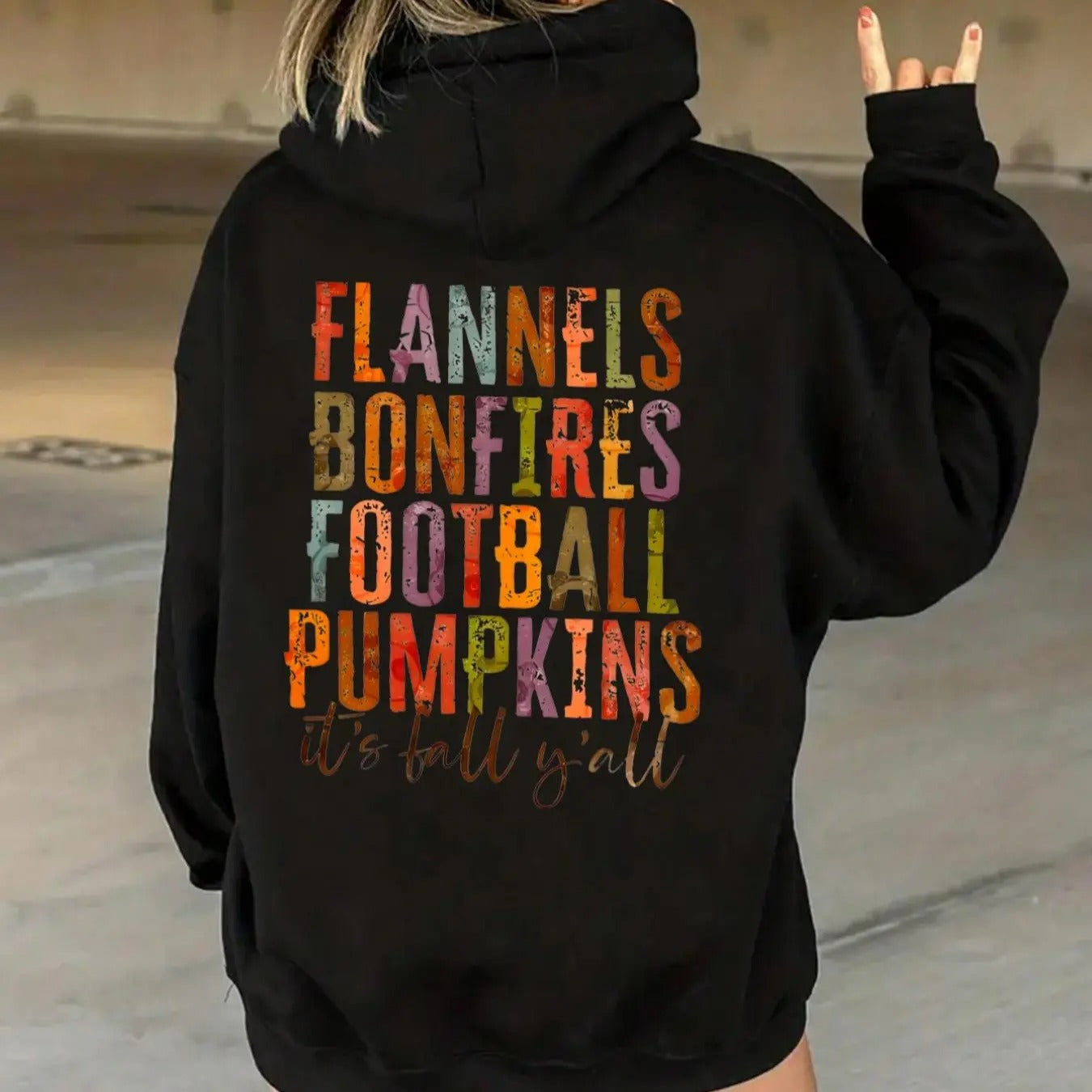 Women's Letter Print Drop Shoulder Hoodie, Fashion Casual Drawstring Pocket Hooded Sweatshirt for Daily Outdoor Wear,...