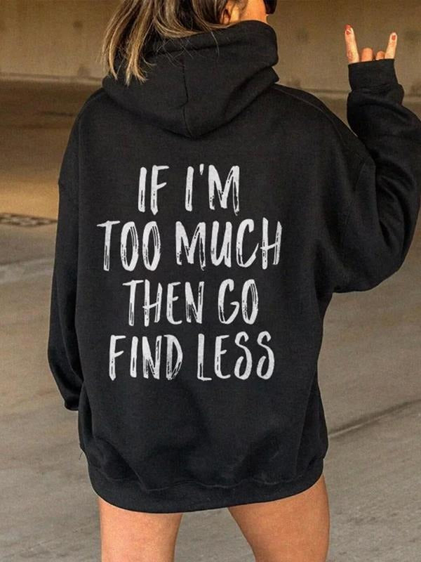 Women's Letter Print Drop Shoulder Hoodie, Stylish Casual Drawstring Pocket Hooded Sweatshirt for Daily Holiday Outdoor...