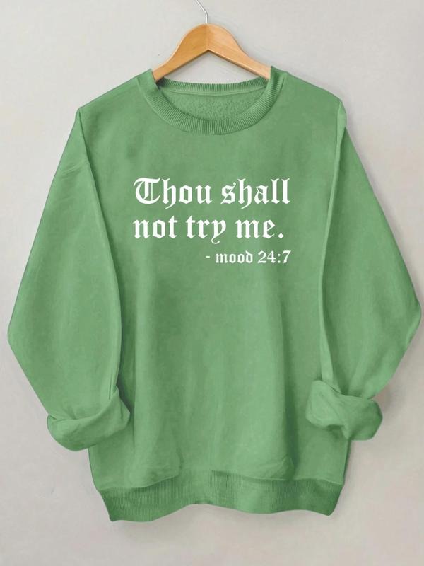 Women's Letter Print Drop Shoulder Sweatshirt, Casual Long Sleeve Round Neck Pullover For Spring & Fall, Fashion Women's...