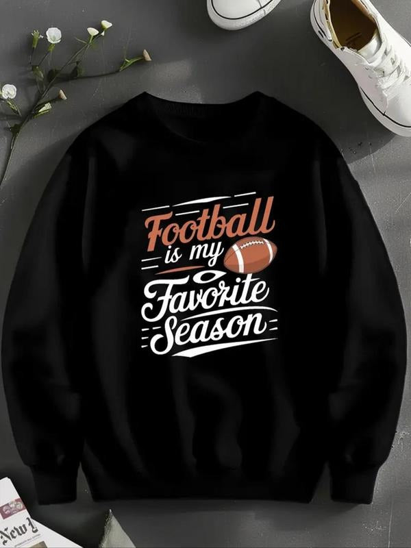 Women's Letter Print Drop Shoulder Sweatshirt, Casual Long Sleeve Round Neck Pullover for Fall & Winter, Ladies Clothes...