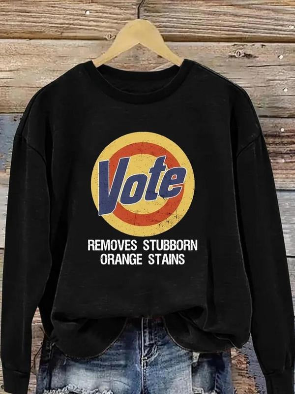 Women's Letter Print Drop Shoulder Sweatshirt, Casual Long Sleeve Round Neck Pullover for Fall & Winter, Women's Clothes...