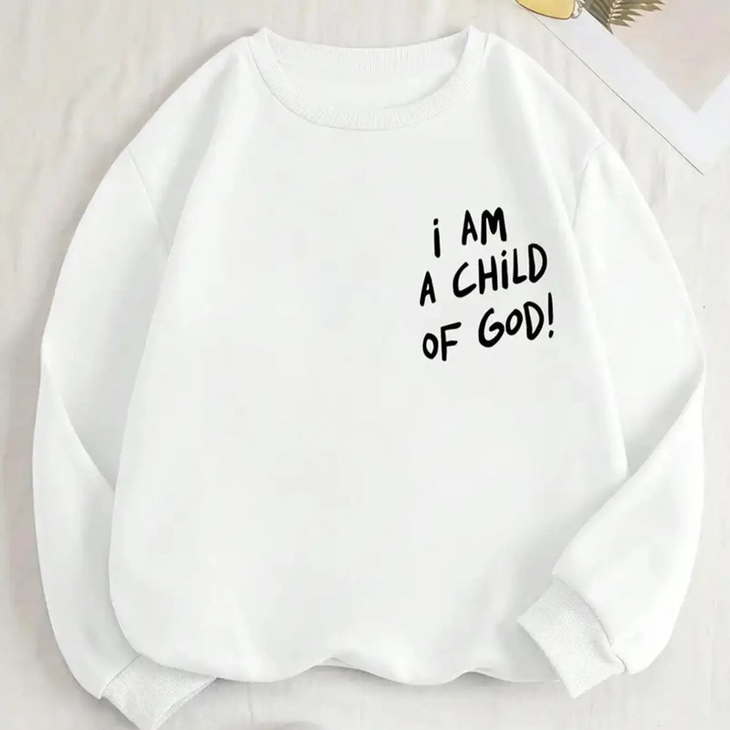 Women's Letter Print Drop Shoulder Sweatshirt, Casual Long Sleeve Round Neck Pullover for Fall & Winter, Women's Clothes...