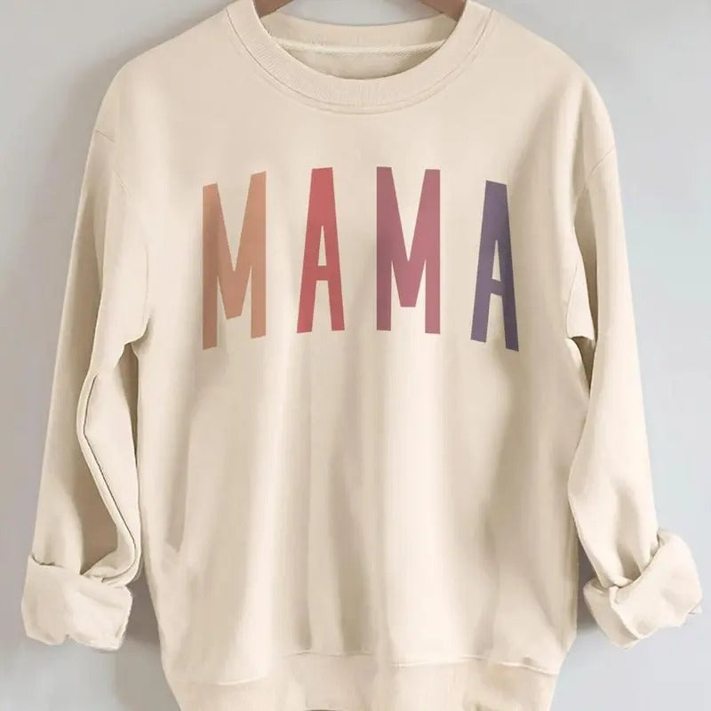 Women's Letter Print Drop Shoulder Sweatshirt, Casual Long Sleeve Round Neck Pullover for Fall, Ladies Clothes for Daily...