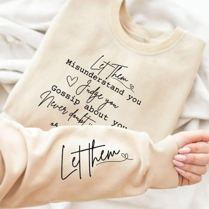 Women's Letter Print Drop Shoulder Sweatshirt, Casual Long Sleeve Round Neck Pullover for Spring & Fall, Ladies Clothes...