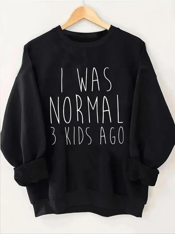 Women's Letter Print Drop Shoulder Thermal Lined Sweatshirt, Casual Long Sleeve Round Neck Pullover for Fall & Winter,...