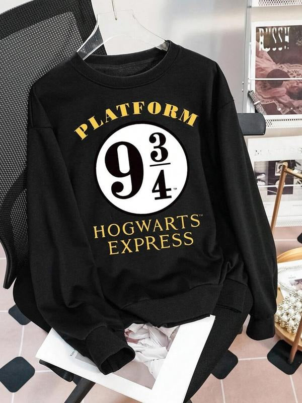 Women's Letter Print Hooded Sweatshirt, Casual Long Sleeve Pullover, Fashionable Comfortable Design, Perfect for Daily...