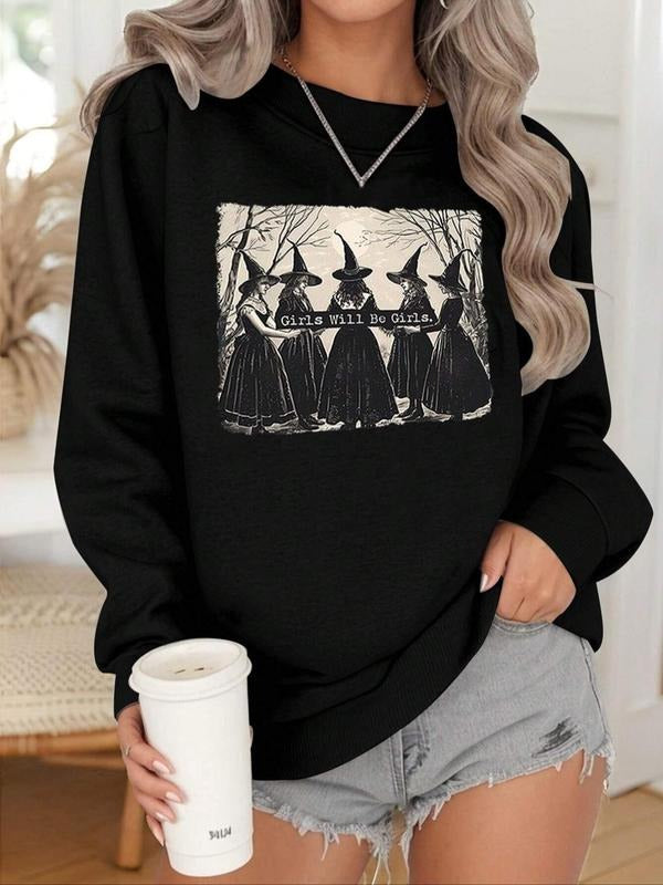 Women's Letter Print Hoodie, 1 Count Casual Long Sleeve Pullover Sweatshirt for Fall & Winter, Women's Clothes for Daily...