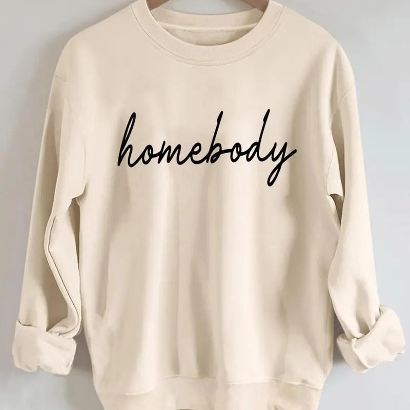 Women's Letter Print Round Neck Comfort Sweatshirt, Fitted Casual Longsleeves Crewneck Sweatshirt Pullover for Fall &...
