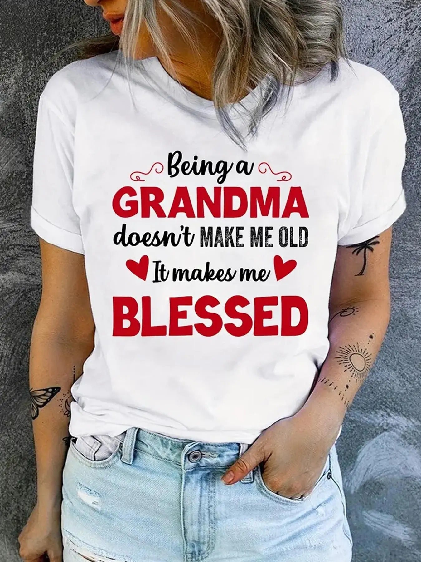 Women's Letter Print Round Neck Graphic Tee, Trendy Casual Short Sleeve Crew Neck T-shirt For Daily Wear, Vintage Ladies...