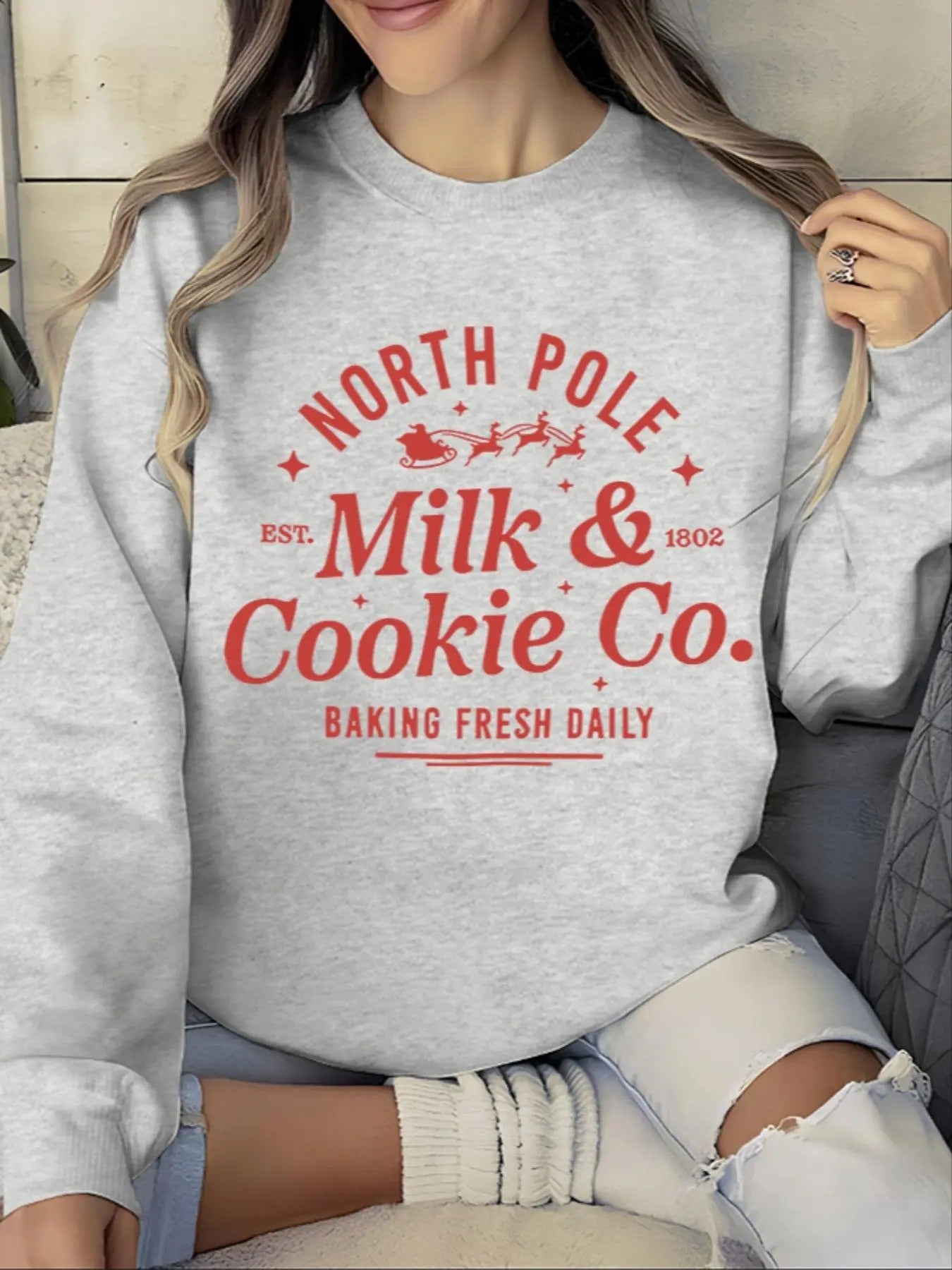 Women's Letter Print Round Neck Pullover, Casual Long Sleeve Crew Neck Sweatshirt for Spring & Fall, Fashion Women's Top...