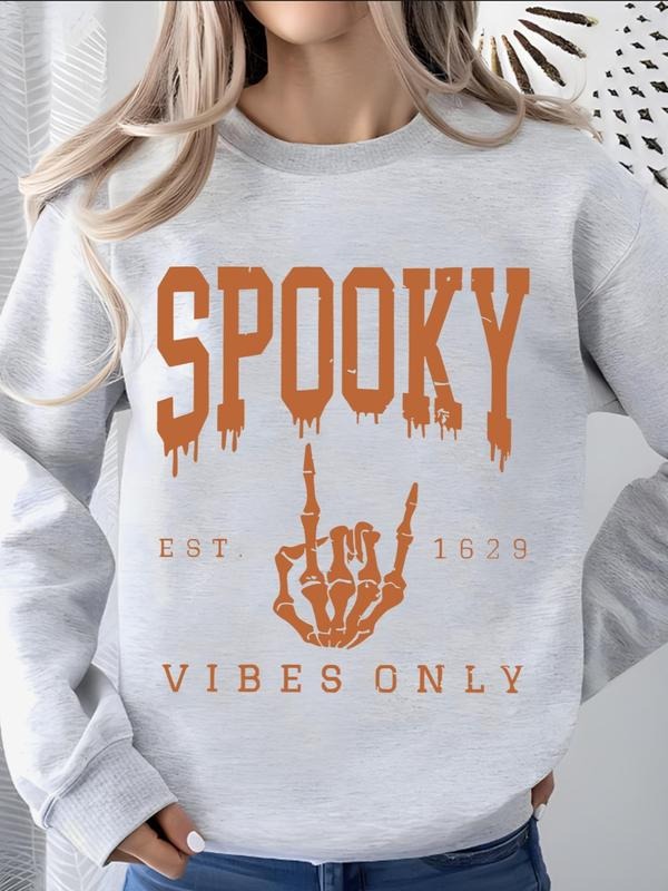 Women's Letter Print Round Neck Pullover, Fashion Casual Crew Neck Sweatshirt for Daily Holiday Outdoor Wear, Women...