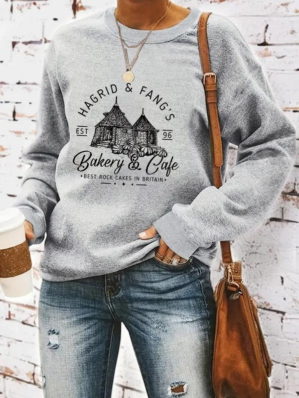 Women's Letter Print Round Neck Sweatshirt, Casual Long Sleeve Crew Neck Pullover for Spring & Fall, Fashion Women's Top...