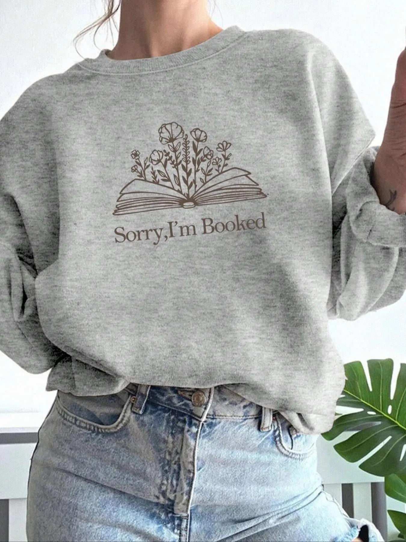 Women's Letter Print Round Neck Sweatshirt, Casual Long Sleeve Crew Neck Pullover for Winter, Fashion Women's Top for...