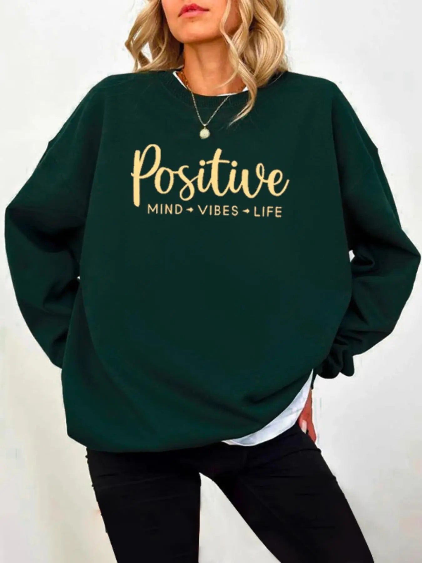 Women's Letter Print Round Neck Sweatshirt, Fashion Casual Crew Neck Pullover for Daily Holiday Outdoor Wear, Women...