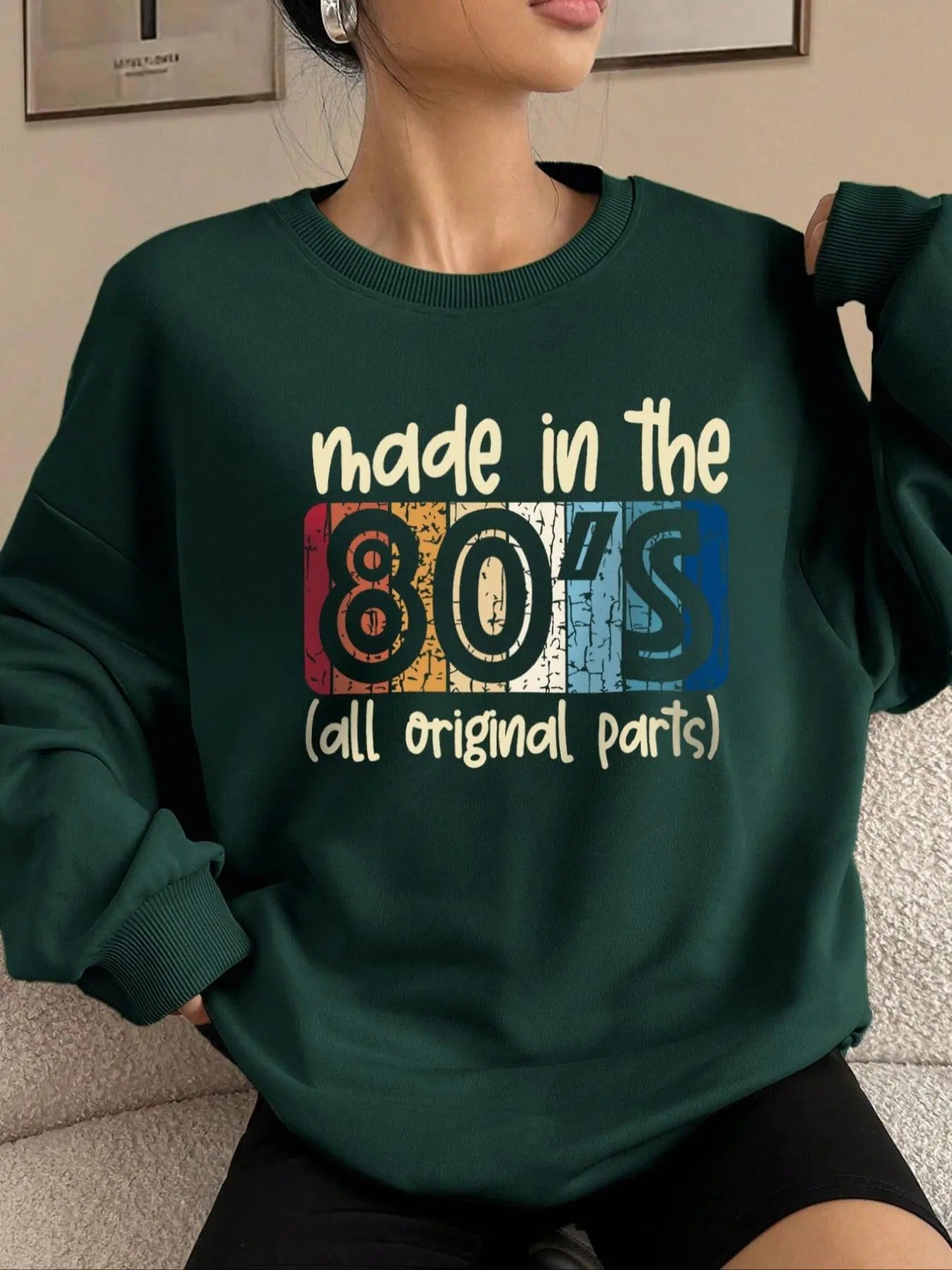 Women's Letter Print Round Neck Sweatshirt, Fashion Casual Crew Neck Pullover for Daily Holiday Outdoor Wear, Women...