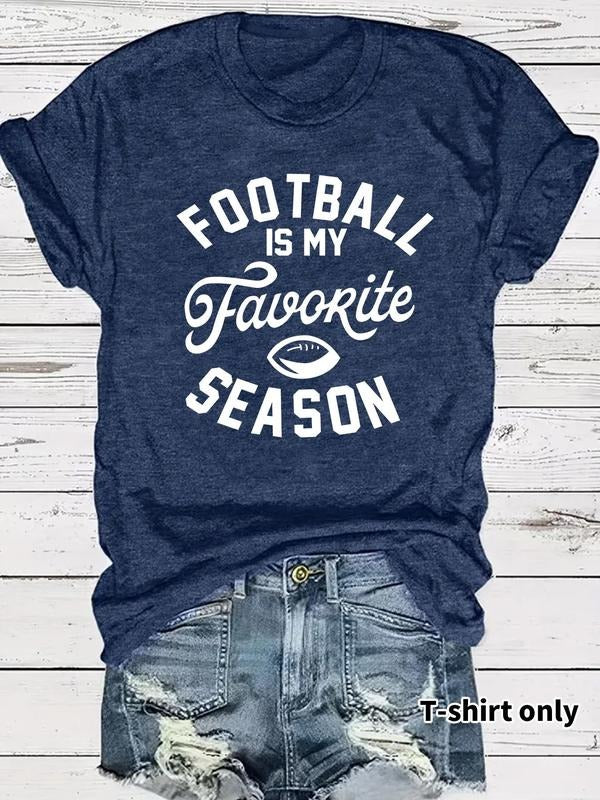 Women's Letter Print Round Neck Tee, Casual Short Sleeve Crew Neck T-Shirt for Spring, Fashion Women's Top for Daily...