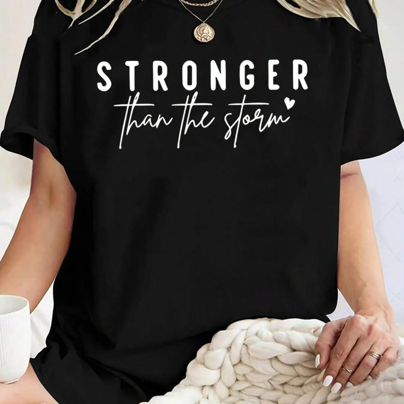 Women's Letter Print Round Neck Tee, Casual Short Sleeve Crew Neck T-Shirt for Summer, Fashion Women's Top for Daily Wear...