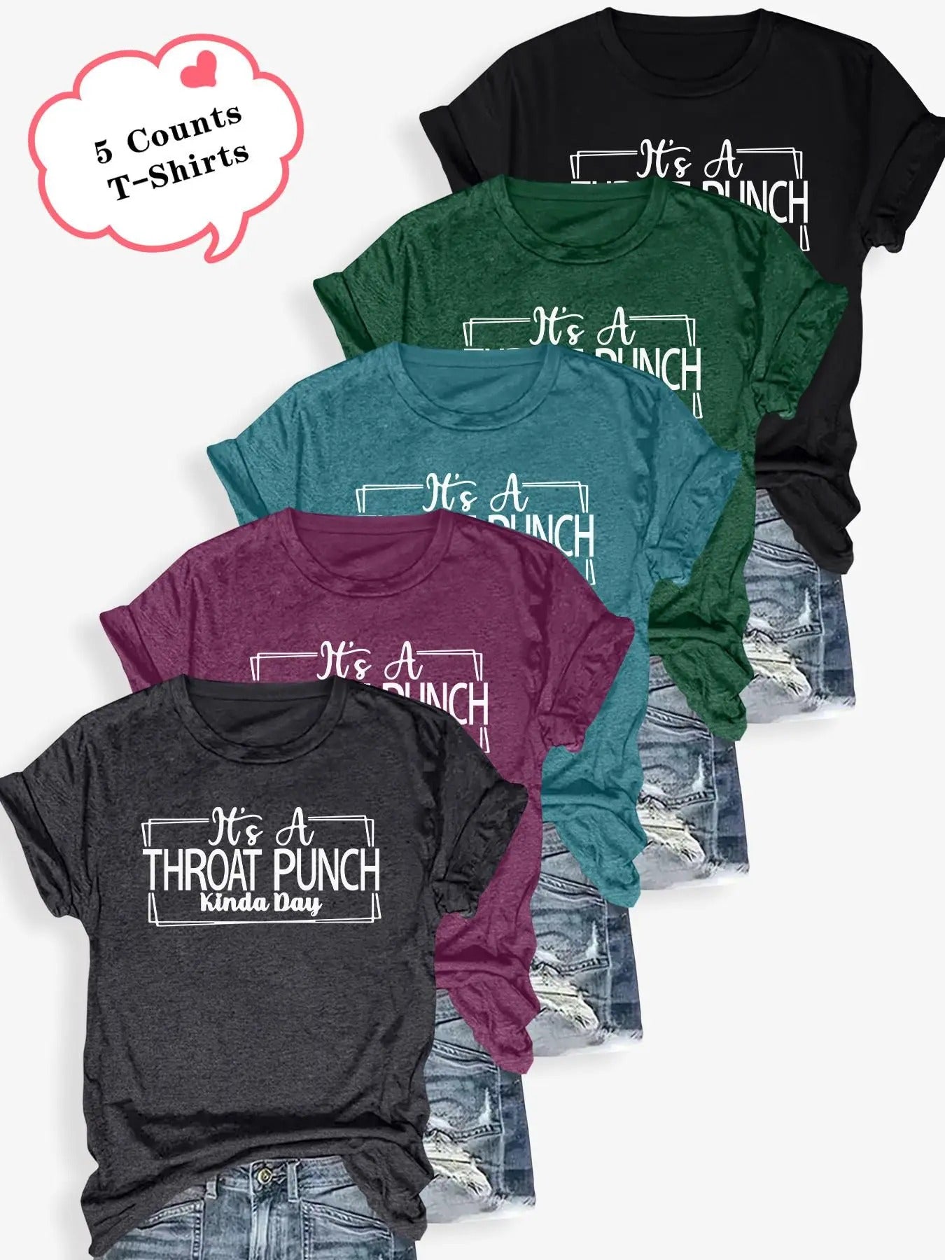 Women's Letter Print Round Neck Tee, Casual Short Sleeve Crew Neck T-Shirt for Summer, Ladies Clothes for Daily Wear...