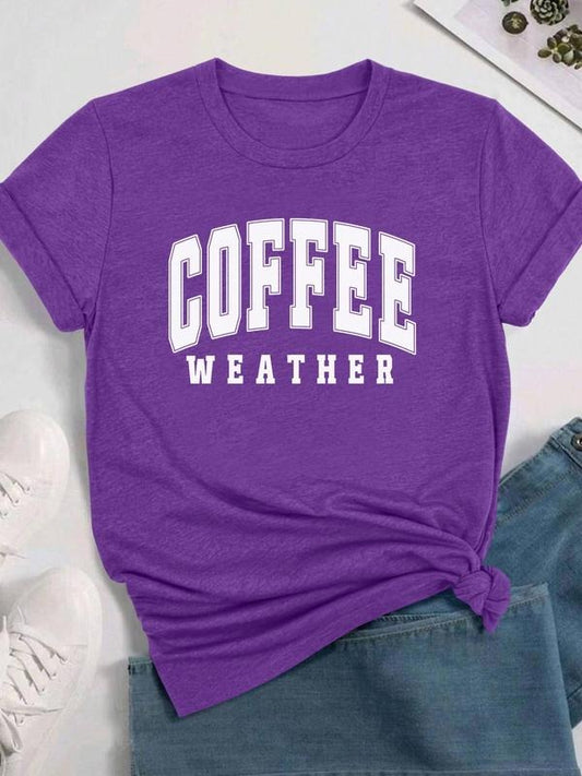 Women's Letter Print Round Neck Tee, Casual Short Sleeve Crew Neck T-shirt for Daily Wear, Ladies Clothes for All Seasonsstyle{n002}9