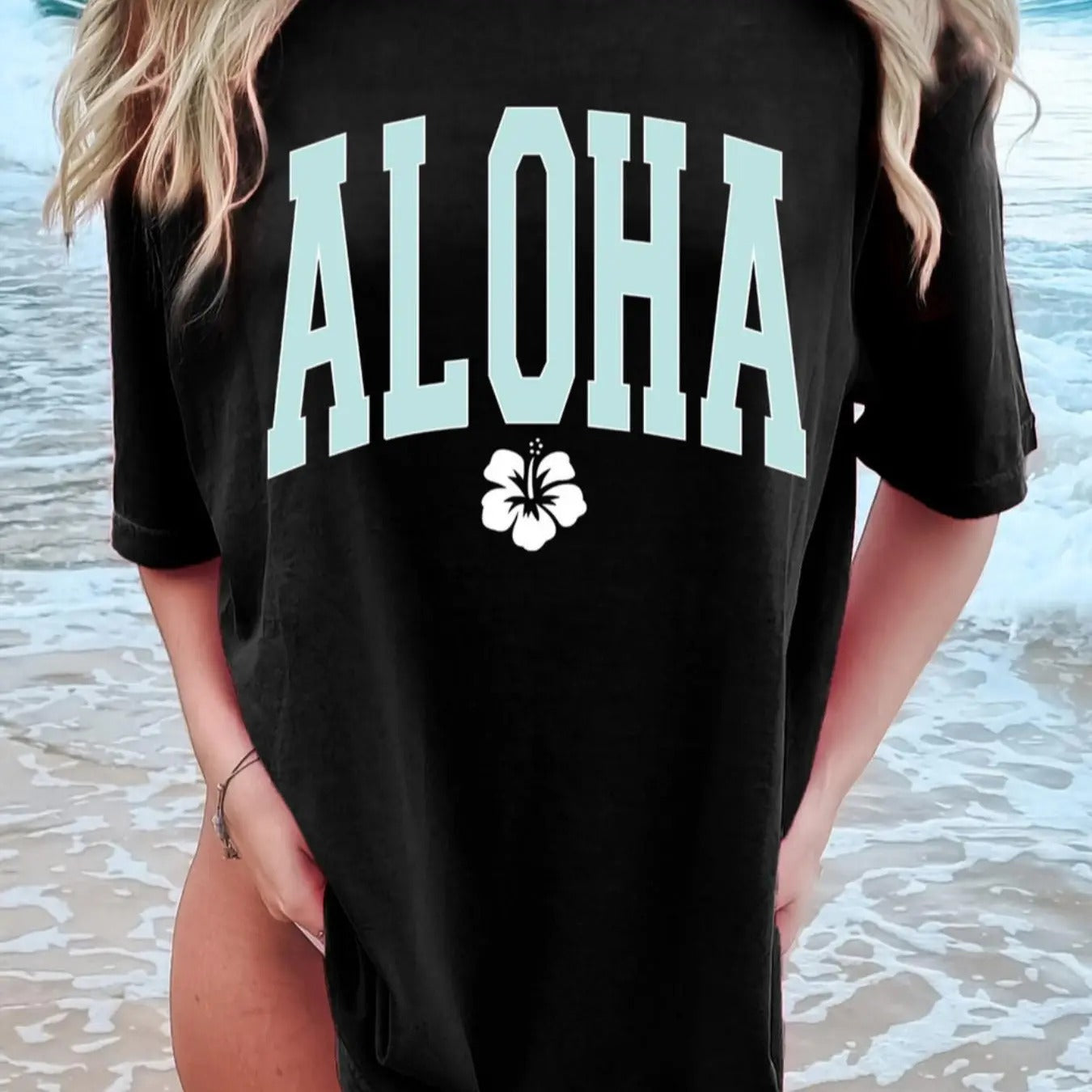 Women's Letter Print Round Neck Tee, Casual Short Sleeve Crew Neck T-shirt for Summer Wear, Women's Top for Daily Wear,...