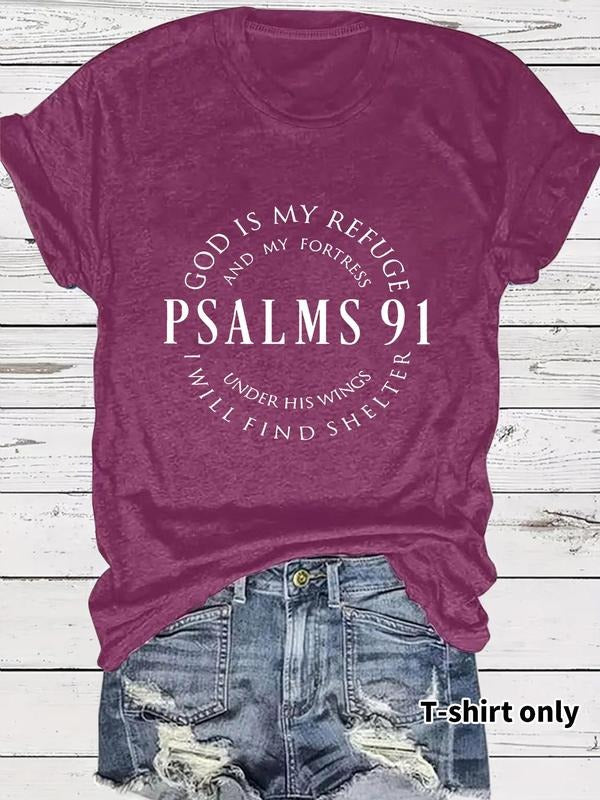 Women's Letter Print Round Neck Tee, Casual Short Sleeve Crew Neck T-shirt for Summer, Fashion Women's Top for Daily Wear...