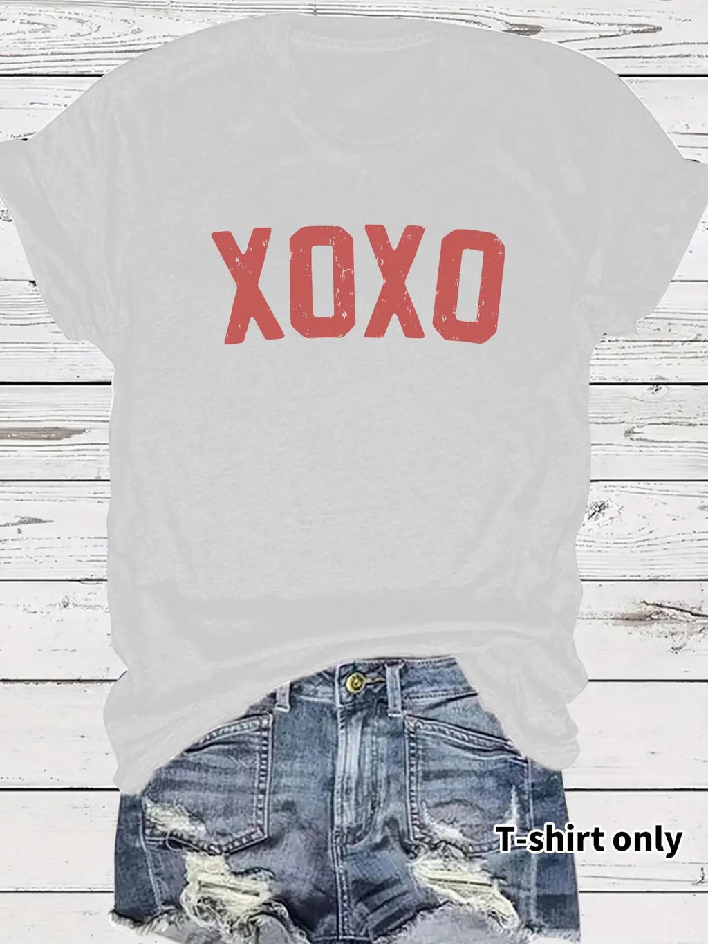 Women's Letter Print Round Neck Tee, Casual Short Sleeve Crew Neck T-shirt for Summer, Fashion Women's Top for Daily Wear...